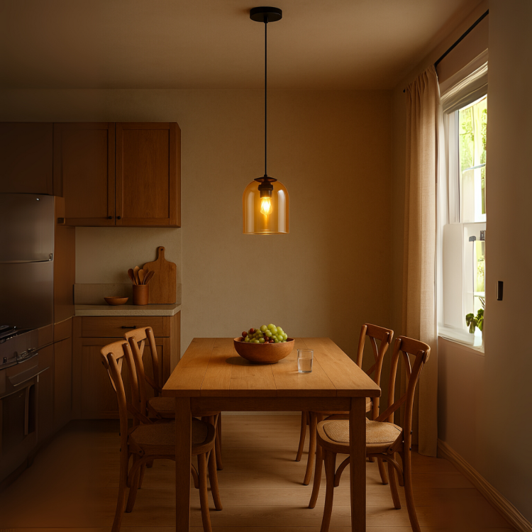 Lampa wisząca Elaris bursztynowa 1xE27 - 11420