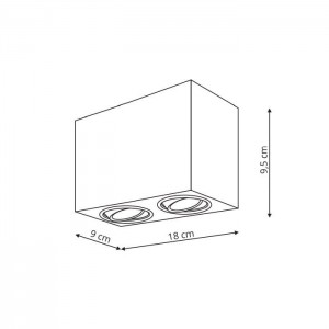Oprawa natynkowa Lyon biała 2xGU10