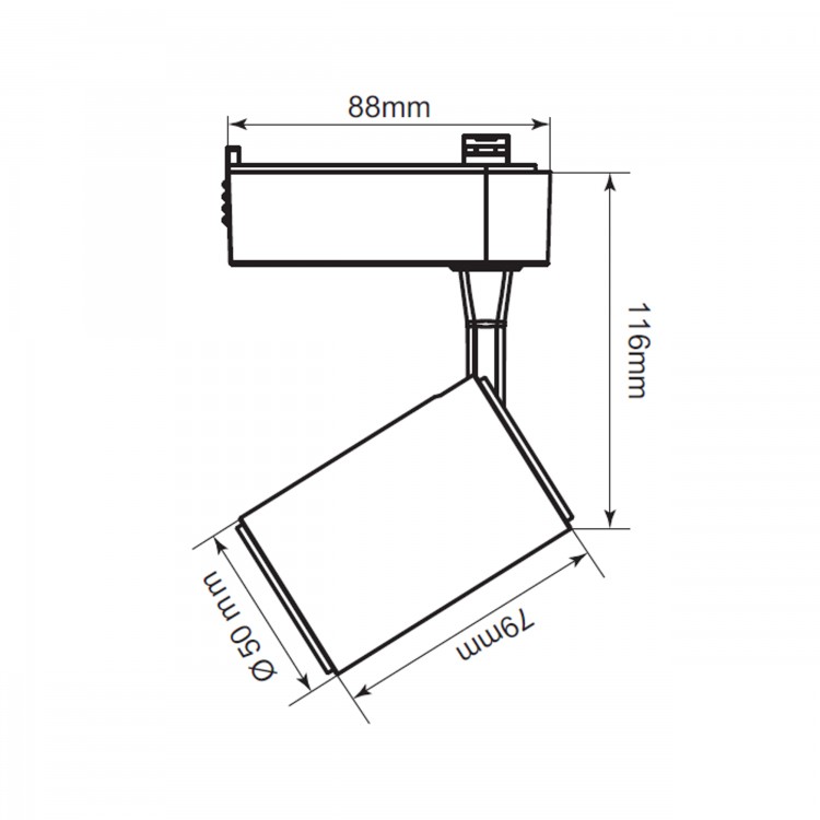 Reflektor do szynoprzewodu Leon 1F czarny LED 3000K - 2514