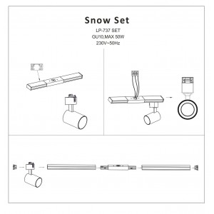 Reflektor Snow 3F czarny 1xGU10