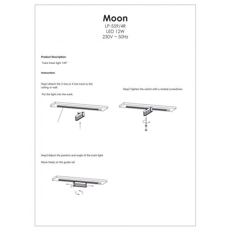 Reflektor do szynoprzewodów Magnetic Moon czarny LED 4000K - 2876