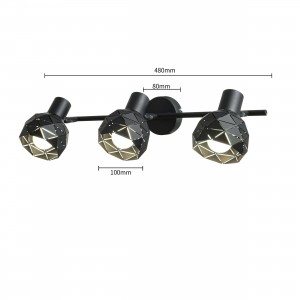 Spot Reus czarny 3xE14