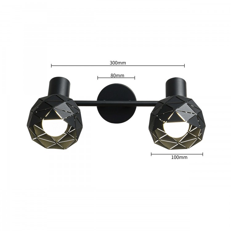 Spot Reus czarny 2xE14 - 3045