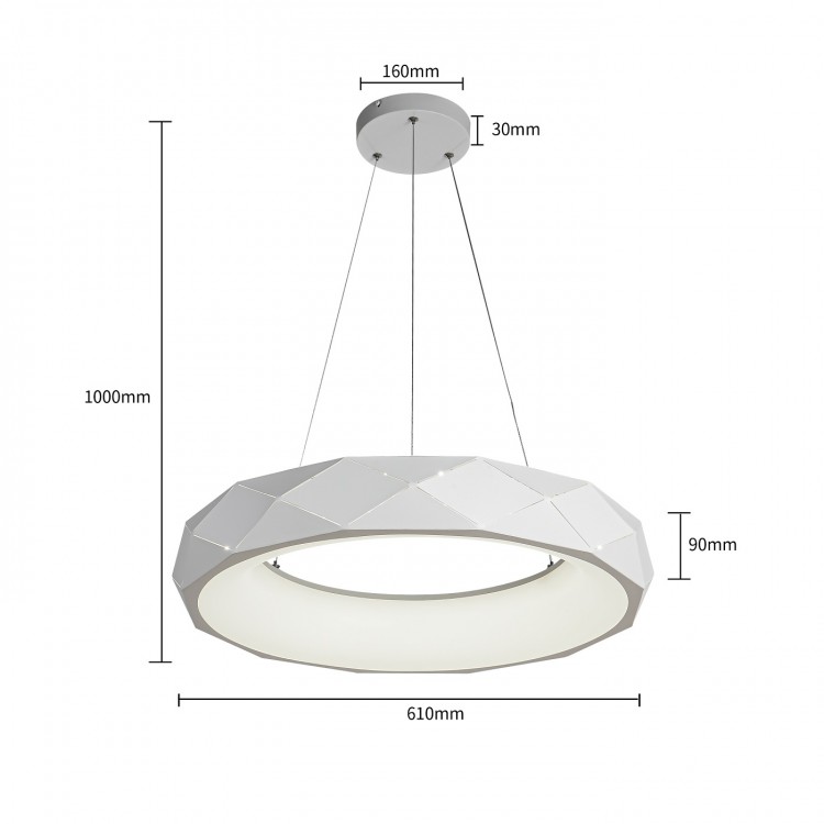 Lampa wisząca Reus biała LED 4000K - 3067