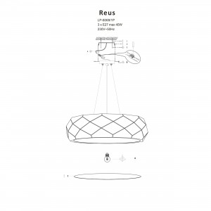 Lampa wisząca Reus biała 3xE27