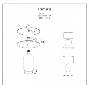 Lampa stołowa Tamiza 48 cm czarna 1xE27