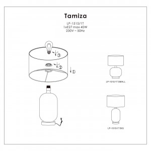 Lampa stołowa Tamiza 65 cm czarna 1xE27