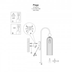 Lampa wisząca Piega 1 smoked 1xE14