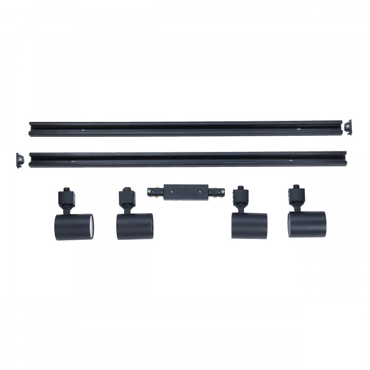 Zestaw oświetlenia szynowego Snow SET 1F czarny 4xGU10 - 3235