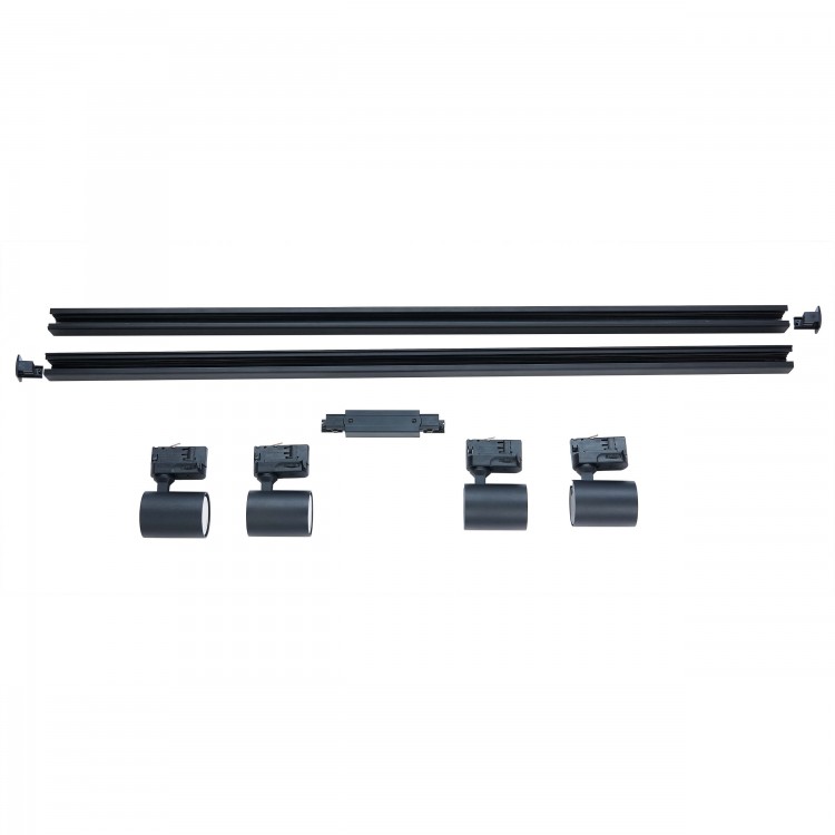 Zestaw oświetlenia szynowego Snow SET 3F czarny 4xGU10 - 3263