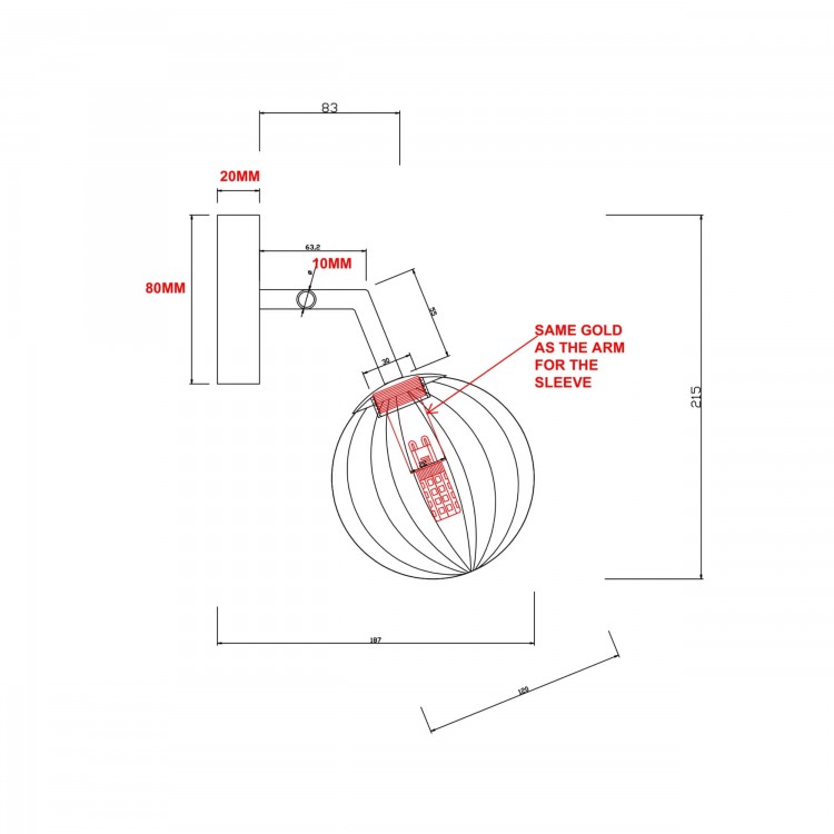 Kinkiet Arette złoty 1xG9 - 3275