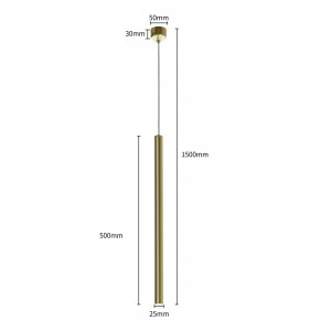 Lampa wisząca Lungo 1 złota 1xG9