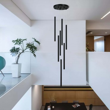 Lampa wisząca Lungo 7 czarna 7xG9