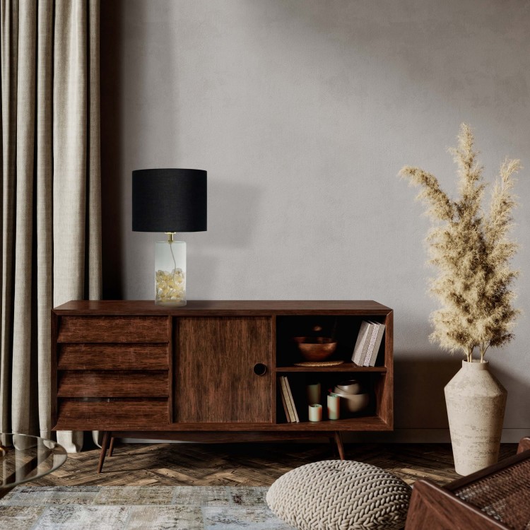 Lampa stołowa Sunflower czarno - transparentna 1xE27 - 3394