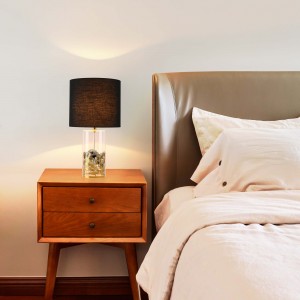 Lampa stołowa Sunflower czarno - transparentna 1xE27