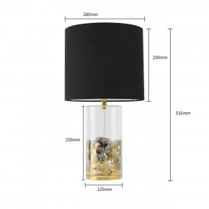 Lampa stołowa Sunflower czarno - transparentna 1xE27