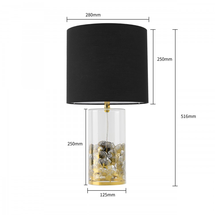 Lampa stołowa Sunflower czarno - transparentna 1xE27 - 3396