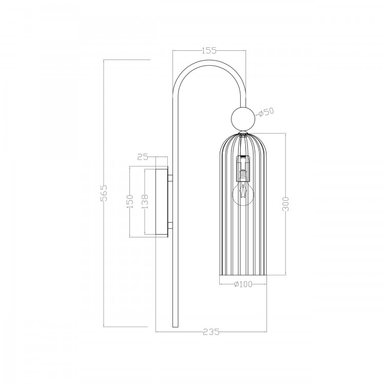 Kinkiet Piega 1 amber 1xE14 - 3513