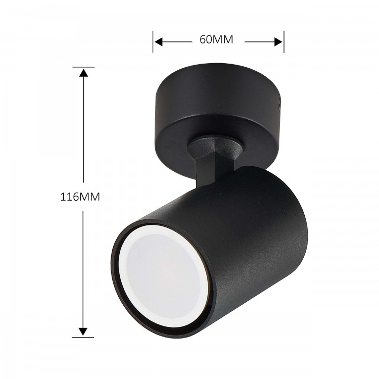 Spot Snow 1 czarny 1xGU10 - 3561