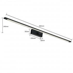 Kinkiet Isla XXL czarny 96cm IP44 LED CCT