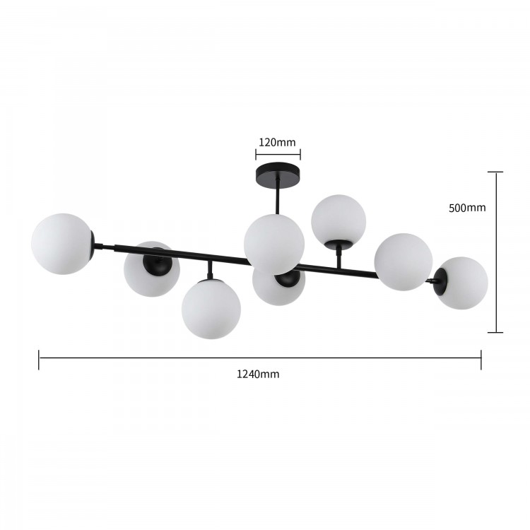 Lampa wisząca Dorado czarna 8xE14 - 3762