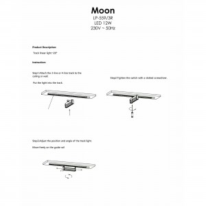 Reflektor do szynoprzewodów Moon 1F czarny LED 4000K
