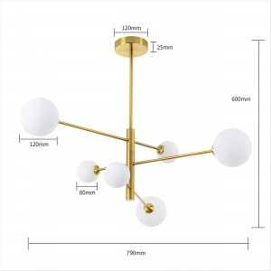 Lampa wisząca Dorado złota 6xG9