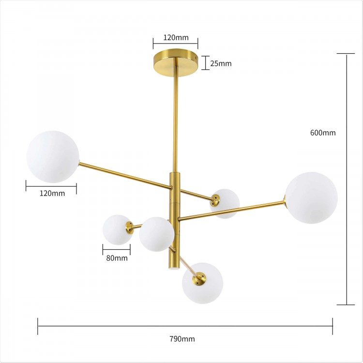 Lampa wisząca Dorado złota 6xG9 - 3838