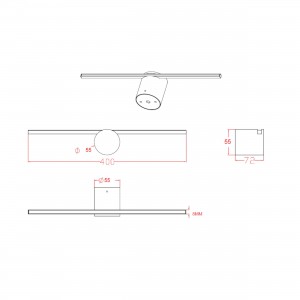 Kinkiet Modern Slim 40 cm biały LED 3000K
