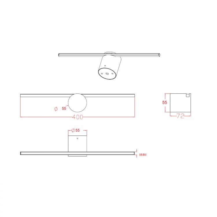 Kinkiet Modern Slim 40 cm biały LED 3000K - 3909