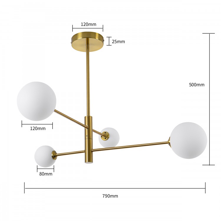 Lampa wisząca Dorado złota 4xG9 - 3918