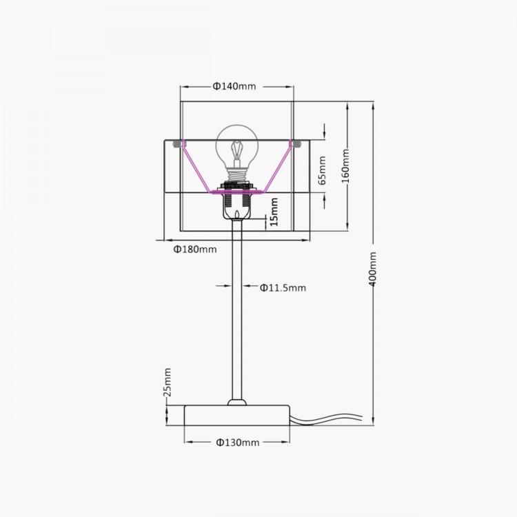 Lampa stołowa Miele dymno - złota 1xE14 - 3947