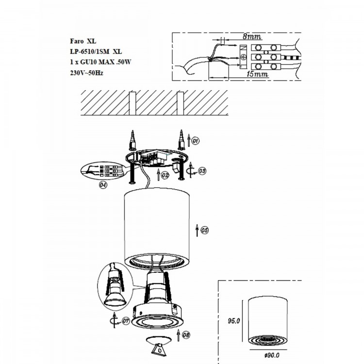 Faro XL oprawa natynkowa czarna - 3960