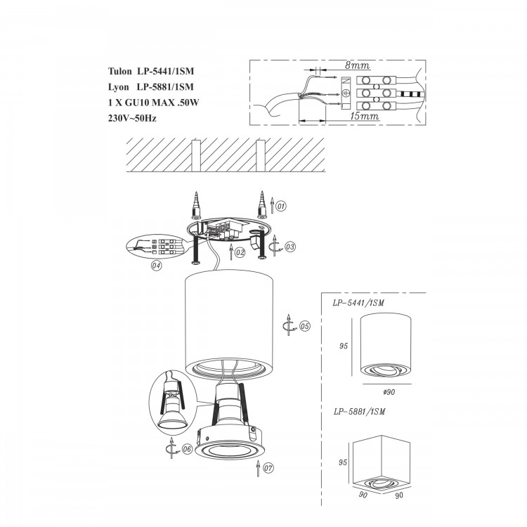 Oprawa natynkowa Lyon biała 1xGU10 - 3968