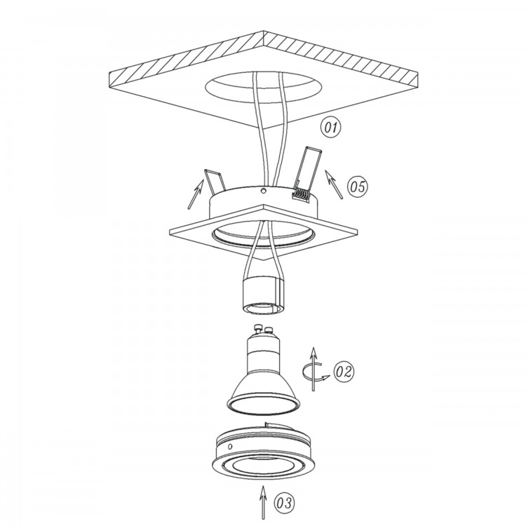 Oczko podtynkowe Lagos białe IP65 1xGU10 - 3978