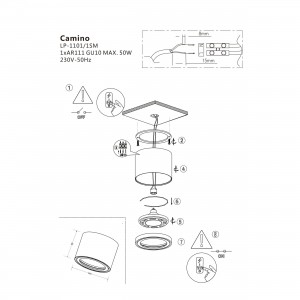 Oprawa natynkowa Camino czarna 1xES111