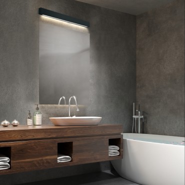 Ibros kinkiet czarny średni z IP44 3000K