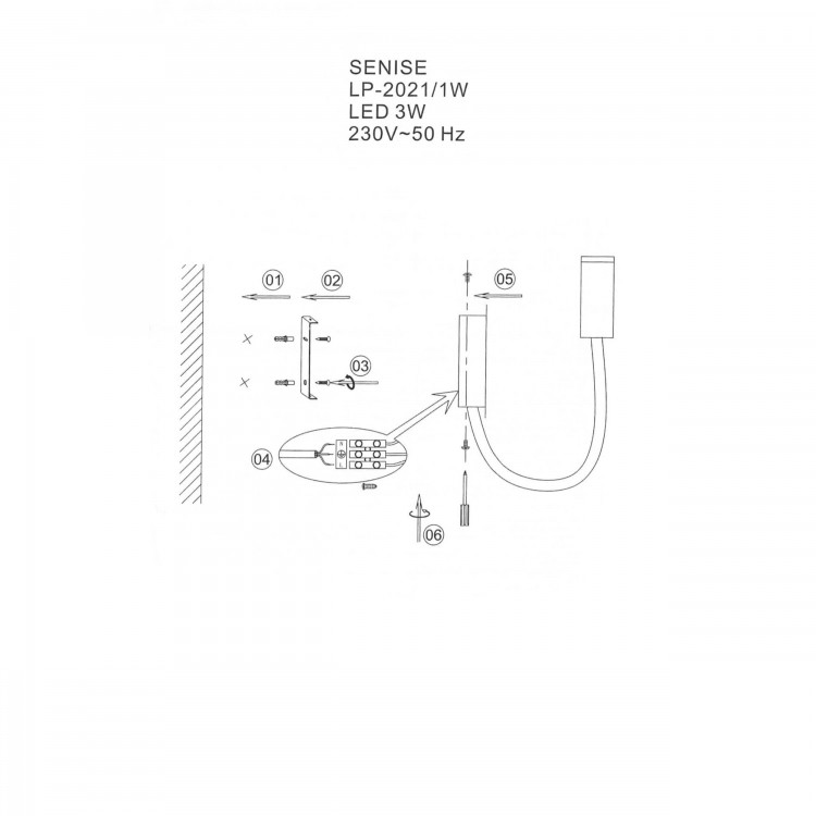 Kinkiet na elastycznym wysięgniku Senise czarny LED 3000K - 4103