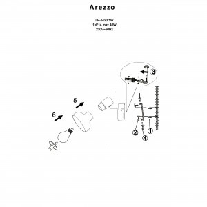 Kinkiet Arezzo biały 1xE14