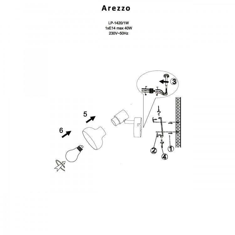 Kinkiet Arezzo biały 1xE14 - 4115