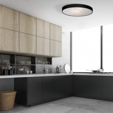 Rapido plafon mały czarny 3000K