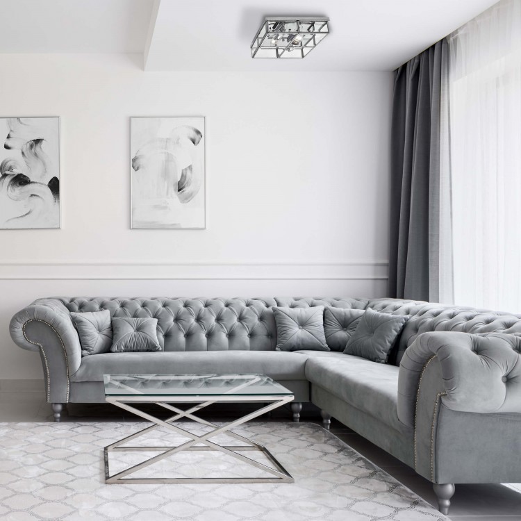 Plafon Monza srebrny 2xE14 - 4315