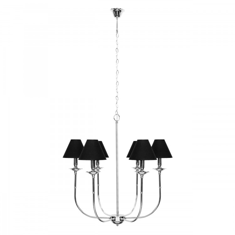 Lampa wisząca Glamour srebrno - czarna 6xE14 - 4332