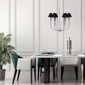 Lampa wisząca Glamour srebrno - czarna 6xE14