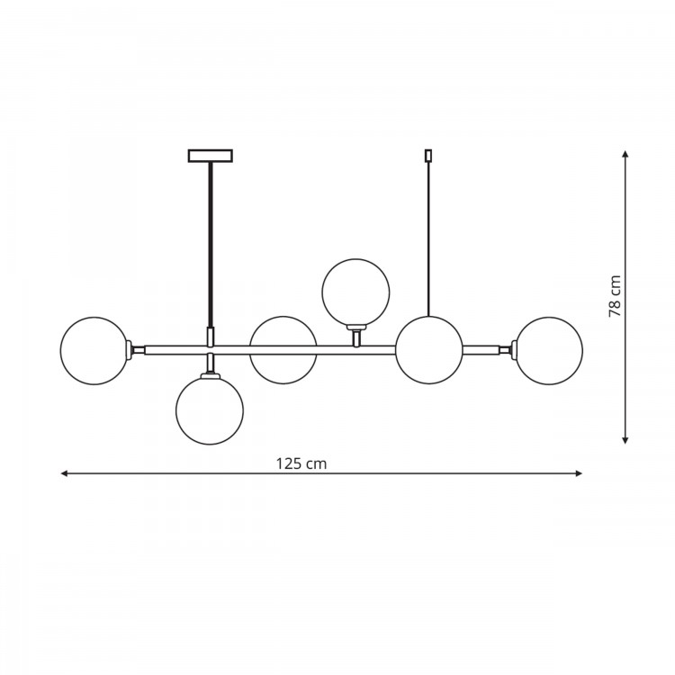Lampa wisząca Alisa złota 6xE14 - 4352
