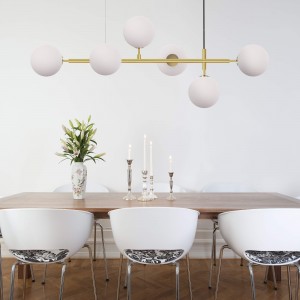 Lampa wisząca Alisa złota 6xE14