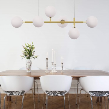 Lampa wisząca Alisa złota 6xE14