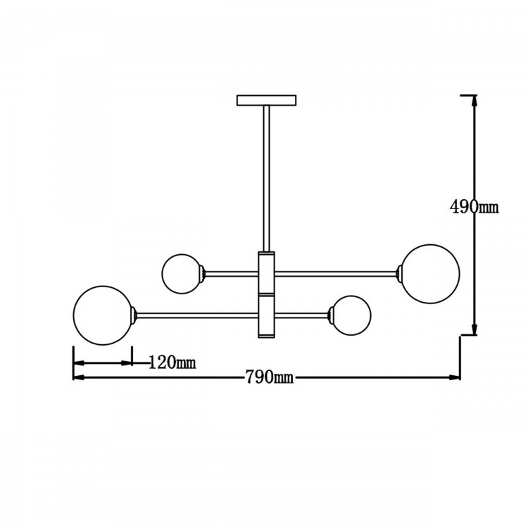 Lampa wisząca Dorado czarna 4xG9 - 4360