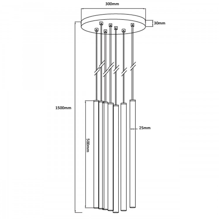 Lampa wisząca Lungo 7 złota 7xG9 - 4364