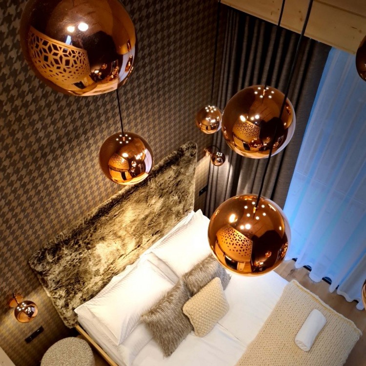 Lampa wisząca Rame miedziana 1xE14 - 4386